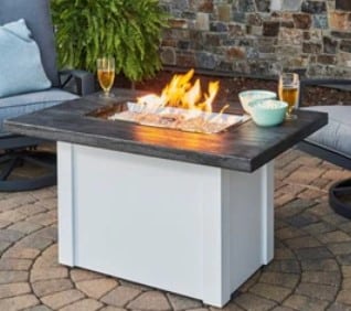 Outdoor Great Room Stone Grey Havenwood Rectangular Gas Fire Pit Table ...